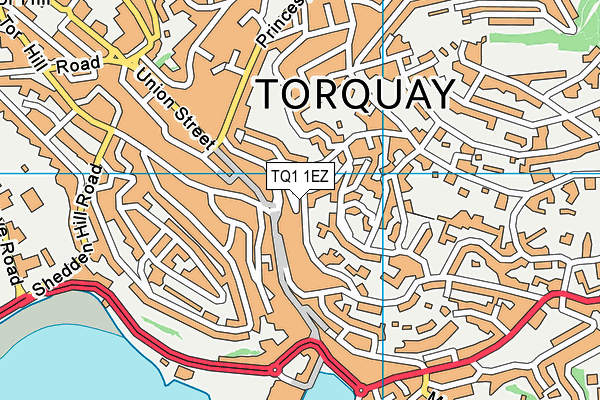 TQ1 1EZ map - OS VectorMap District (Ordnance Survey)