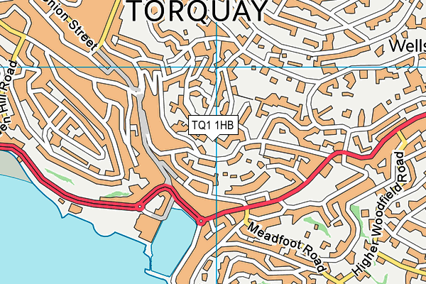 TQ1 1HB map - OS VectorMap District (Ordnance Survey) TQ1 1HB map - OS VectorMap District (Ordnance Survey)