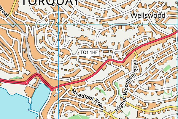TQ1 1HF map - OS VectorMap District (Ordnance Survey)