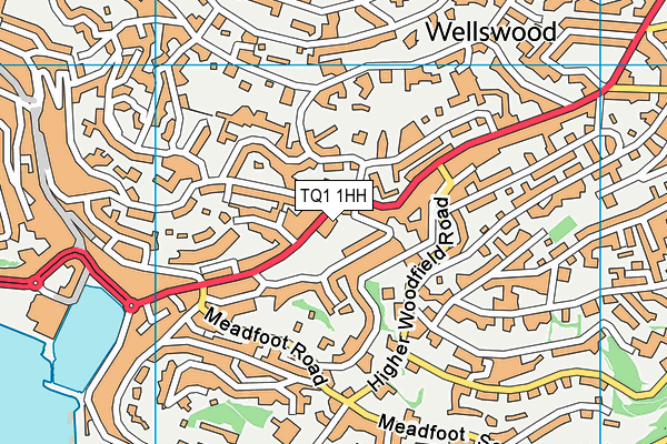 TQ1 1HH map - OS VectorMap District (Ordnance Survey) TQ1 1HH map - OS VectorMap District (Ordnance Survey)