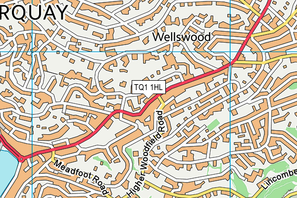 TQ1 1HL map - OS VectorMap District (Ordnance Survey) TQ1 1HL map - OS VectorMap District (Ordnance Survey)