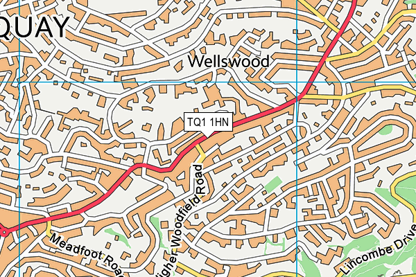 TQ1 1HN map - OS VectorMap District (Ordnance Survey)