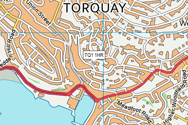 TQ1 1HR map - OS VectorMap District (Ordnance Survey) TQ1 1HR map - OS VectorMap District (Ordnance Survey)