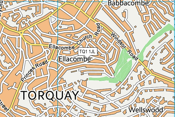 TQ1 1JL map - OS VectorMap District (Ordnance Survey)