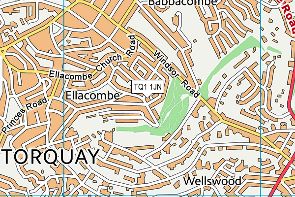 TQ1 1JN map - OS VectorMap District (Ordnance Survey) TQ1 1JN map - OS VectorMap District (Ordnance Survey)