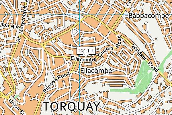 TQ1 1LL map - OS VectorMap District (Ordnance Survey) TQ1 1LL map - OS VectorMap District (Ordnance Survey)