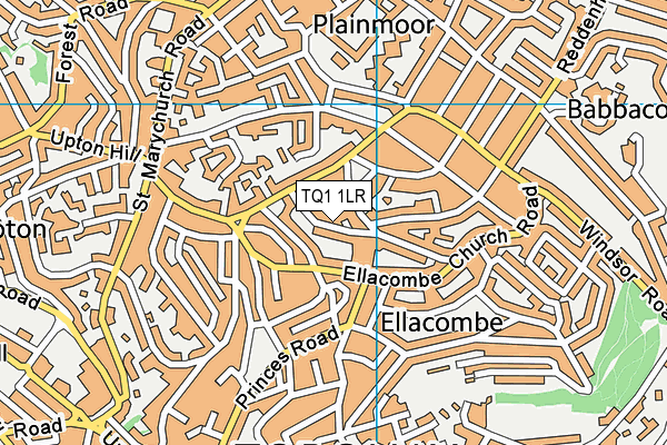 TQ1 1LR map - OS VectorMap District (Ordnance Survey) TQ1 1LR map - OS VectorMap District (Ordnance Survey)