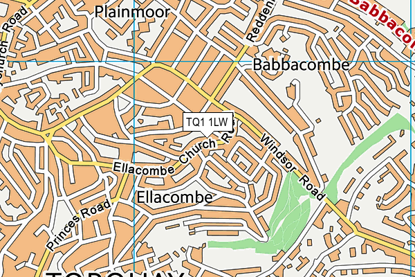 TQ1 1LW map - OS VectorMap District (Ordnance Survey)