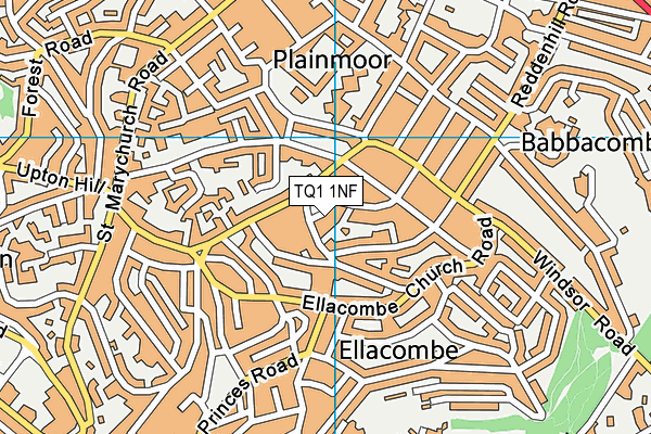 TQ1 1NF map - OS VectorMap District (Ordnance Survey) TQ1 1NF map - OS VectorMap District (Ordnance Survey)
