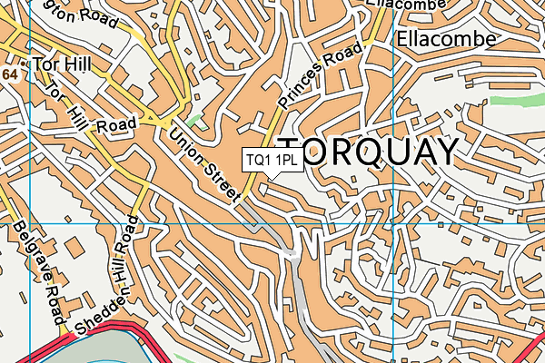 TQ1 1PL map - OS VectorMap District (Ordnance Survey) TQ1 1PL map - OS VectorMap District (Ordnance Survey)