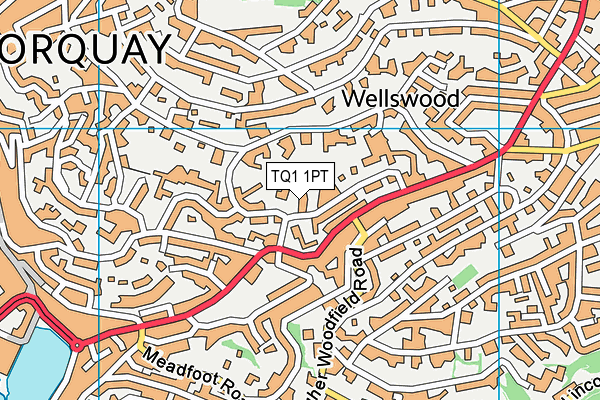 TQ1 1PT map - OS VectorMap District (Ordnance Survey) TQ1 1PT map - OS VectorMap District (Ordnance Survey)