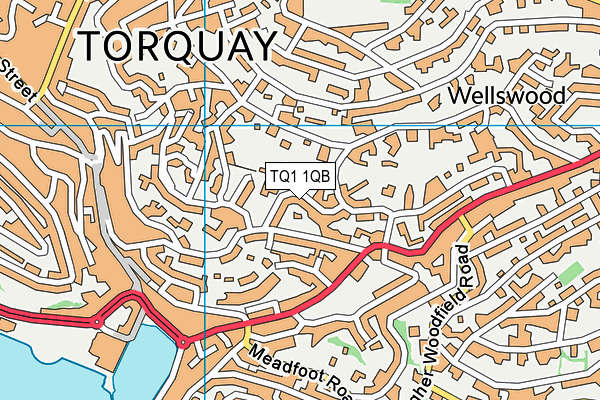 TQ1 1QB map - OS VectorMap District (Ordnance Survey) TQ1 1QB map - OS VectorMap District (Ordnance Survey)