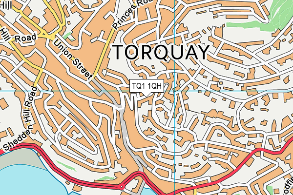 TQ1 1QH map - OS VectorMap District (Ordnance Survey) TQ1 1QH map - OS VectorMap District (Ordnance Survey)
