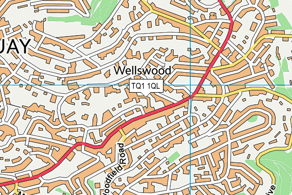 TQ1 1QL map - OS VectorMap District (Ordnance Survey) TQ1 1QL map - OS VectorMap District (Ordnance Survey)