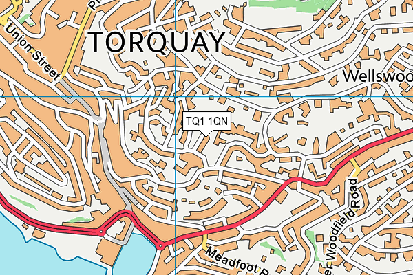 TQ1 1QN map - OS VectorMap District (Ordnance Survey) TQ1 1QN map - OS VectorMap District (Ordnance Survey)