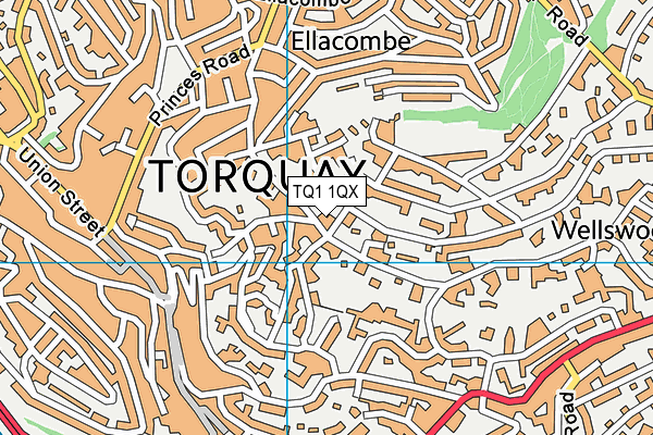 TQ1 1QX map - OS VectorMap District (Ordnance Survey) TQ1 1QX map - OS VectorMap District (Ordnance Survey)