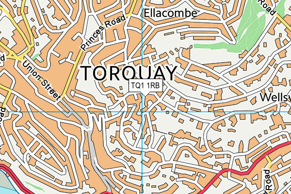 TQ1 1RB map - OS VectorMap District (Ordnance Survey) TQ1 1RB map - OS VectorMap District (Ordnance Survey)