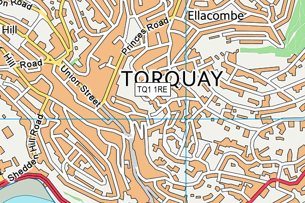 TQ1 1RE map - OS VectorMap District (Ordnance Survey) TQ1 1RE map - OS VectorMap District (Ordnance Survey)