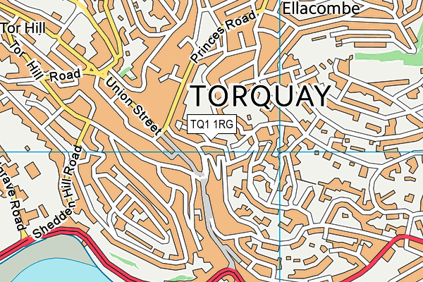TQ1 1RG map - OS VectorMap District (Ordnance Survey) TQ1 1RG map - OS VectorMap District (Ordnance Survey)