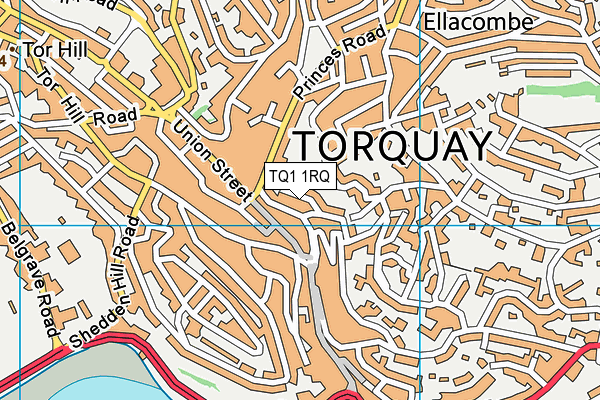 TQ1 1RQ map - OS VectorMap District (Ordnance Survey) TQ1 1RQ map - OS VectorMap District (Ordnance Survey)