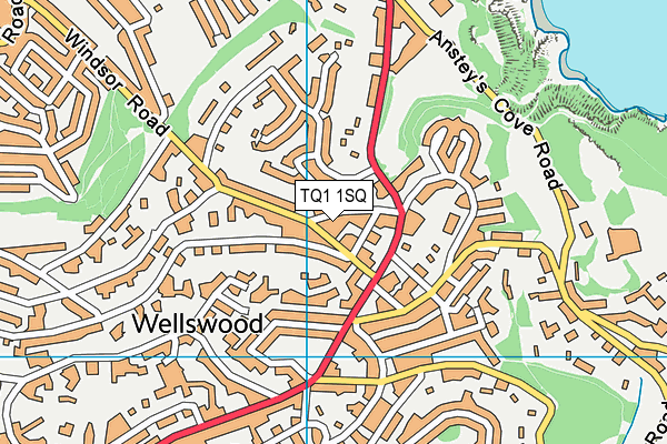 TQ1 1SQ map - OS VectorMap District (Ordnance Survey)