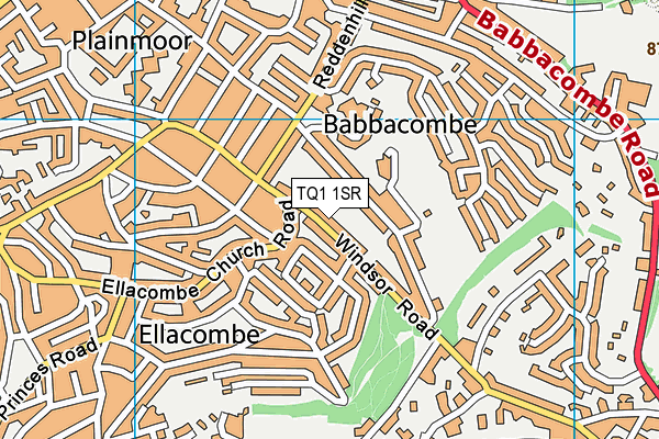 TQ1 1SR map - OS VectorMap District (Ordnance Survey)