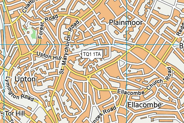 TQ1 1TA map - OS VectorMap District (Ordnance Survey)
