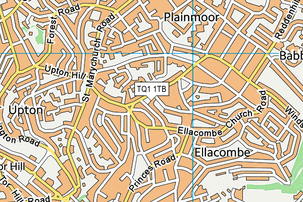 TQ1 1TB map - OS VectorMap District (Ordnance Survey)