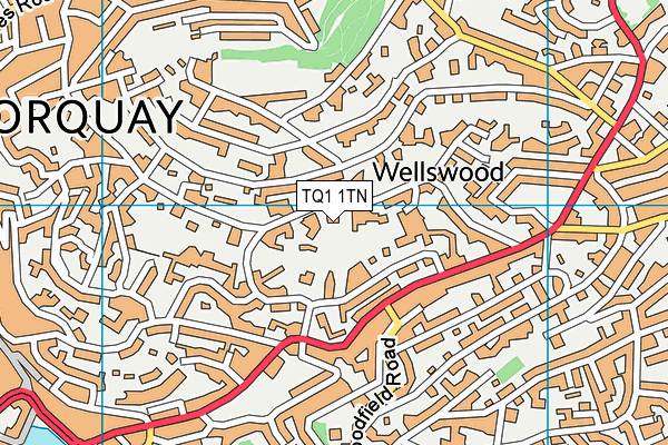 TQ1 1TN map - OS VectorMap District (Ordnance Survey) TQ1 1TN map - OS VectorMap District (Ordnance Survey)