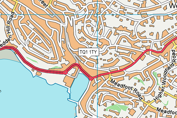 TQ1 1TY map - OS VectorMap District (Ordnance Survey) TQ1 1TY map - OS VectorMap District (Ordnance Survey)