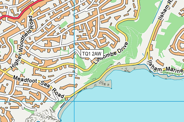 TQ1 2AW map - OS VectorMap District (Ordnance Survey) TQ1 2AW map - OS VectorMap District (Ordnance Survey)