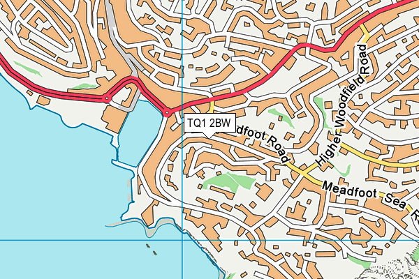 TQ1 2BW map - OS VectorMap District (Ordnance Survey) TQ1 2BW map - OS VectorMap District (Ordnance Survey)