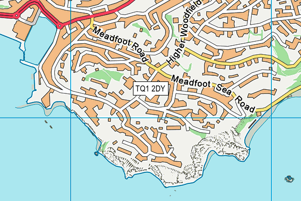TQ1 2DY map - OS VectorMap District (Ordnance Survey) TQ1 2DY map - OS VectorMap District (Ordnance Survey)