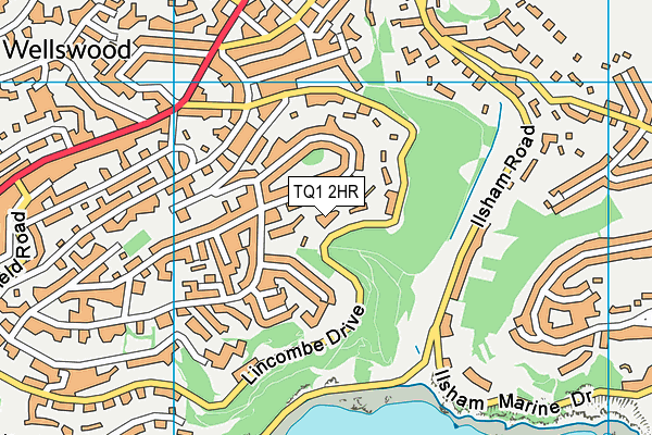 TQ1 2HR map - OS VectorMap District (Ordnance Survey) TQ1 2HR map - OS VectorMap District (Ordnance Survey)