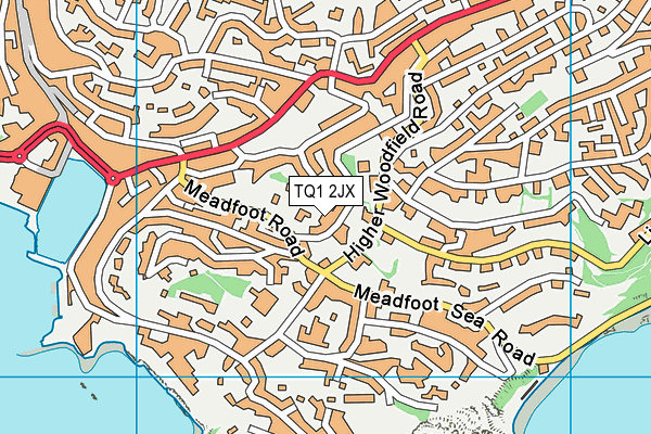 TQ1 2JX map - OS VectorMap District (Ordnance Survey) TQ1 2JX map - OS VectorMap District (Ordnance Survey)