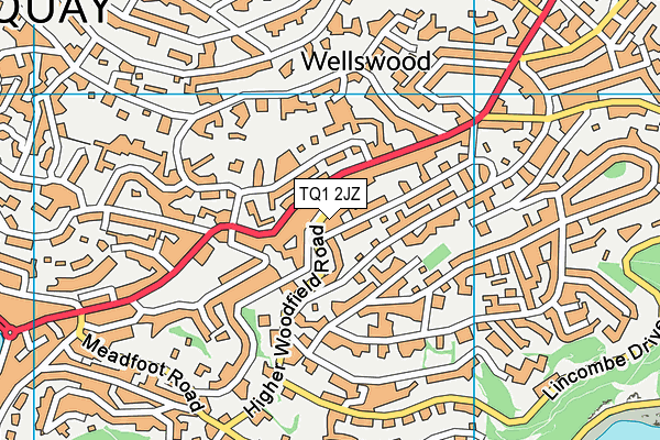 TQ1 2JZ map - OS VectorMap District (Ordnance Survey) TQ1 2JZ map - OS VectorMap District (Ordnance Survey)