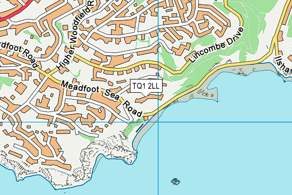 TQ1 2LL map - OS VectorMap District (Ordnance Survey) TQ1 2LL map - OS VectorMap District (Ordnance Survey)