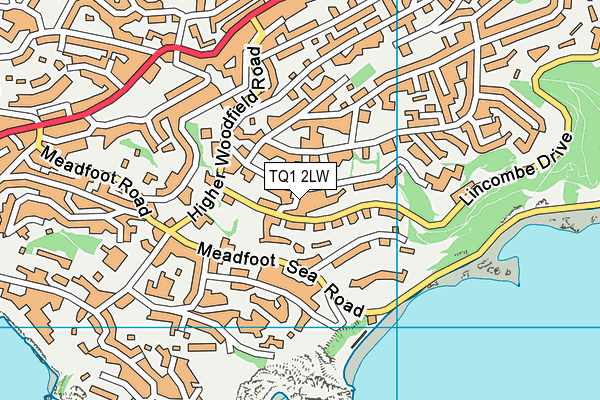 TQ1 2LW map - OS VectorMap District (Ordnance Survey) TQ1 2LW map - OS VectorMap District (Ordnance Survey)