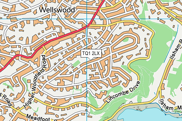TQ1 2LX map - OS VectorMap District (Ordnance Survey) TQ1 2LX map - OS VectorMap District (Ordnance Survey)