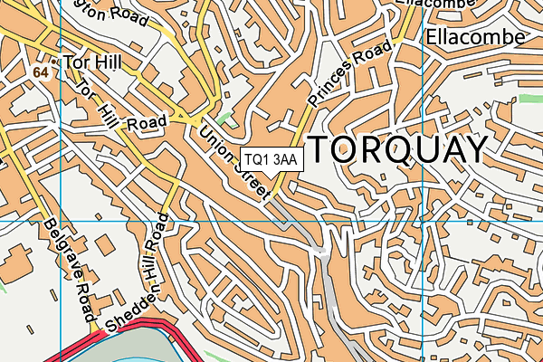 TQ1 3AA map - OS VectorMap District (Ordnance Survey) TQ1 3AA map - OS VectorMap District (Ordnance Survey)
