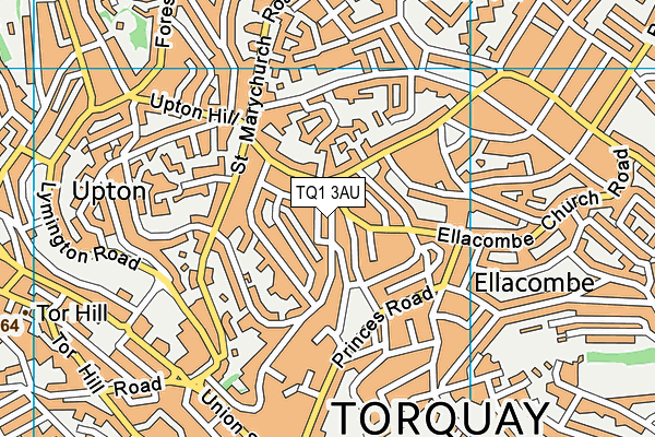 TQ1 3AU map - OS VectorMap District (Ordnance Survey) TQ1 3AU map - OS VectorMap District (Ordnance Survey)
