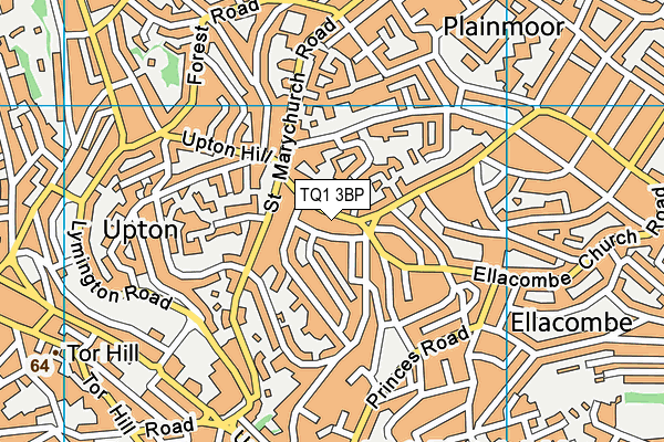 TQ1 3BP map - OS VectorMap District (Ordnance Survey) TQ1 3BP map - OS VectorMap District (Ordnance Survey)