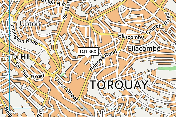 TQ1 3BX map - OS VectorMap District (Ordnance Survey) TQ1 3BX map - OS VectorMap District (Ordnance Survey)