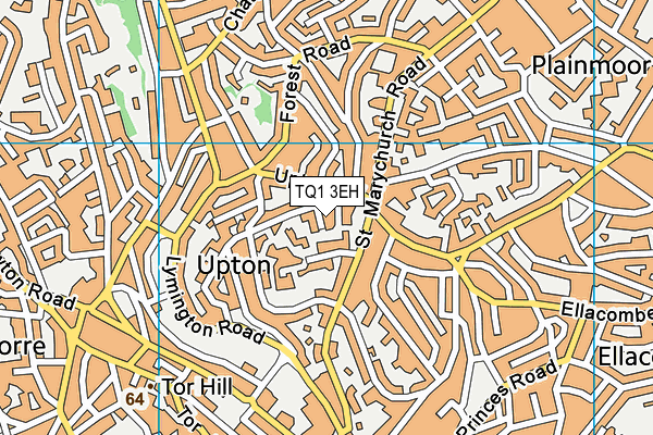 TQ1 3EH map - OS VectorMap District (Ordnance Survey)