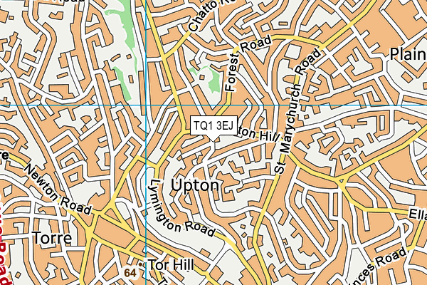 TQ1 3EJ map - OS VectorMap District (Ordnance Survey)