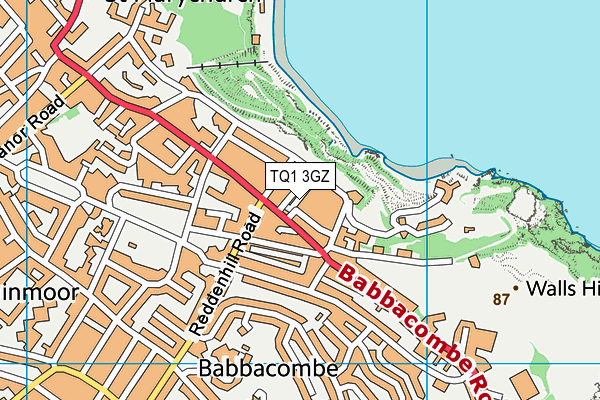 TQ1 3GZ map - OS VectorMap District (Ordnance Survey) TQ1 3GZ map - OS VectorMap District (Ordnance Survey)