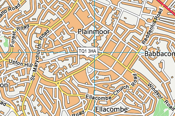 TQ1 3HA map - OS VectorMap District (Ordnance Survey) TQ1 3HA map - OS VectorMap District (Ordnance Survey)