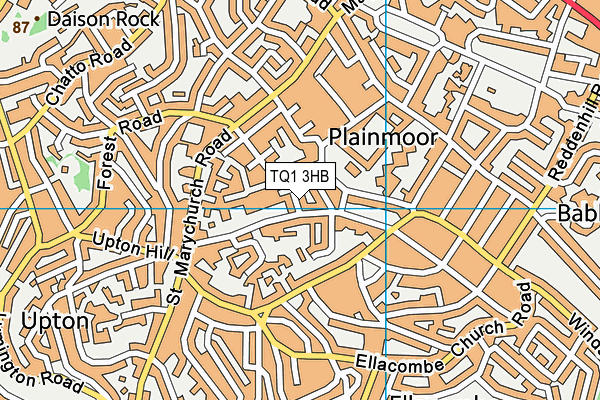 TQ1 3HB map - OS VectorMap District (Ordnance Survey) TQ1 3HB map - OS VectorMap District (Ordnance Survey)