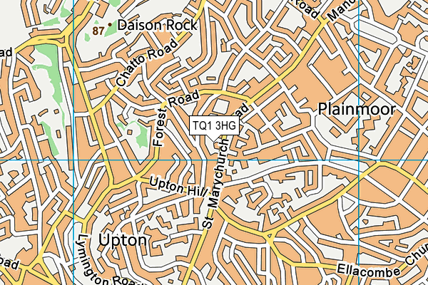 TQ1 3HG map - OS VectorMap District (Ordnance Survey)