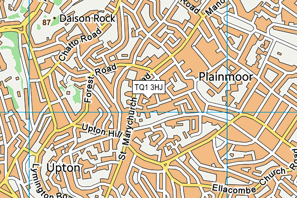 TQ1 3HJ map - OS VectorMap District (Ordnance Survey) TQ1 3HJ map - OS VectorMap District (Ordnance Survey)